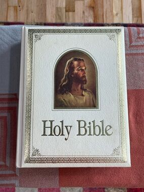 Large Regency White & Gold Family Edition Bible